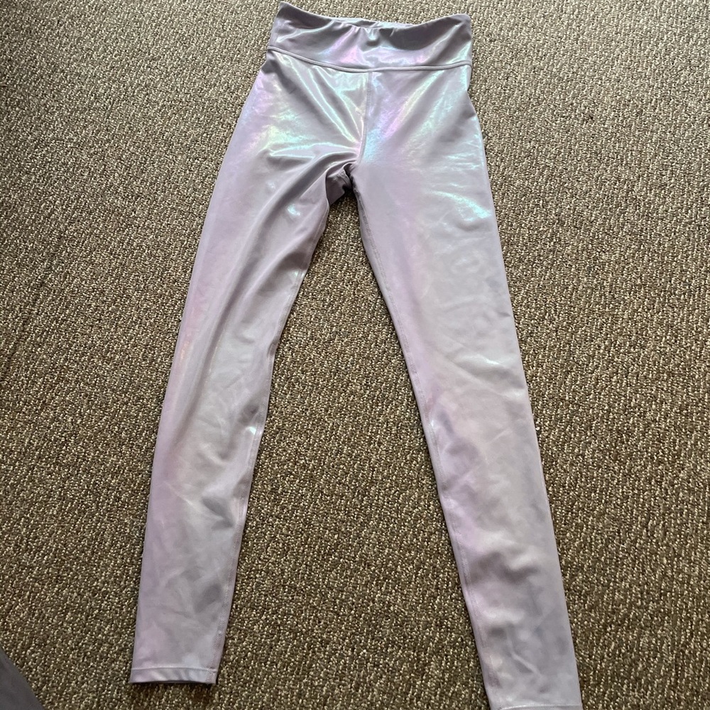 Small Light Lavender Metallic, High-Waisted Carbon38 Leggings